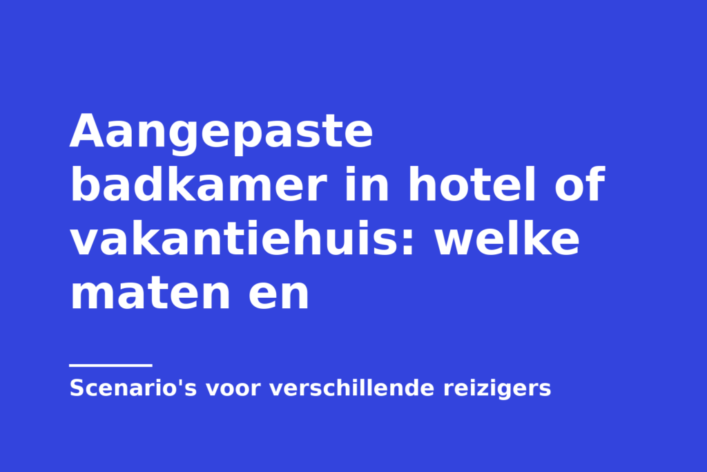 Aangepaste badkamer in hotel of vakantiehuis: welke maten en