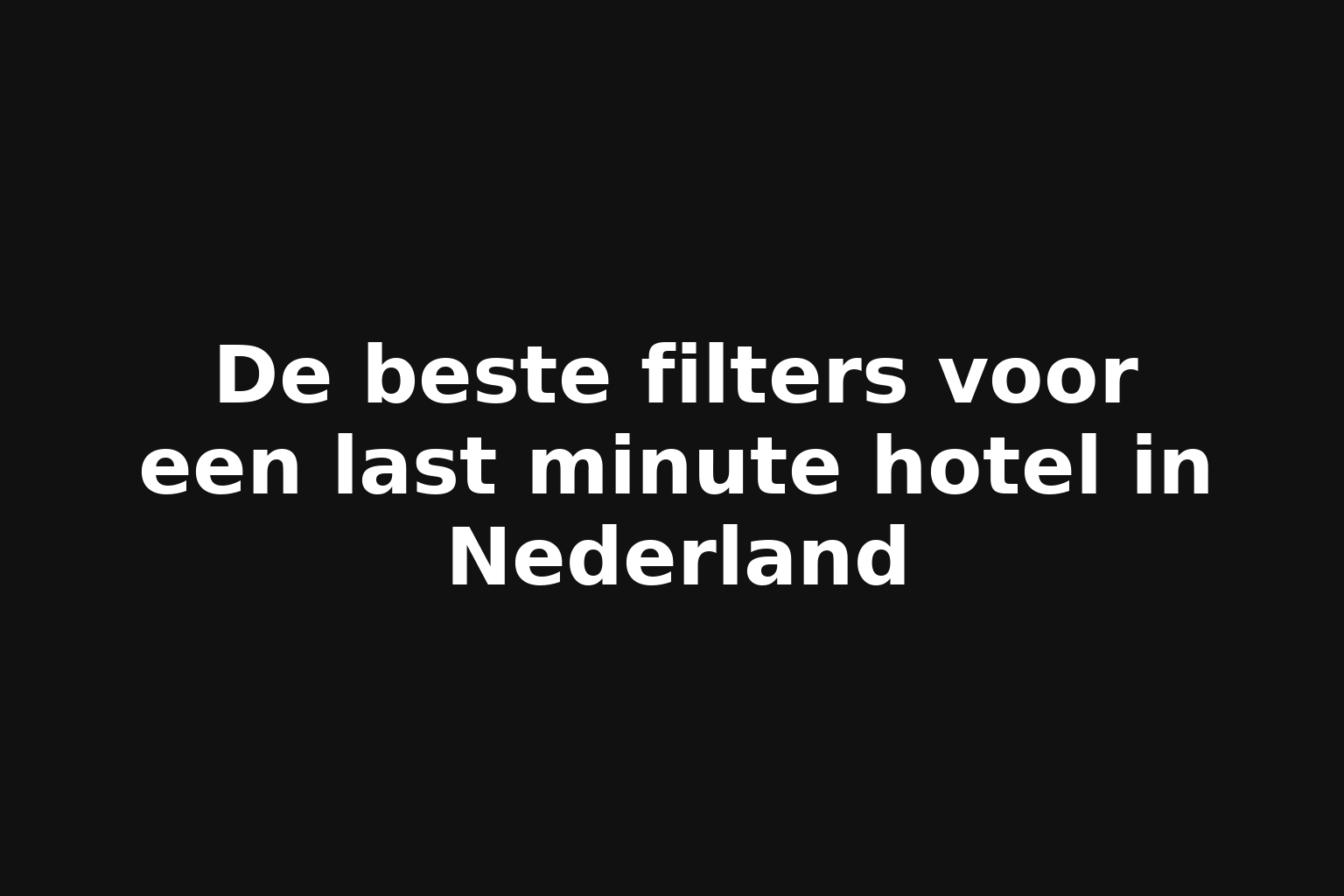 De beste filters voor een last minute hotel in Nederland