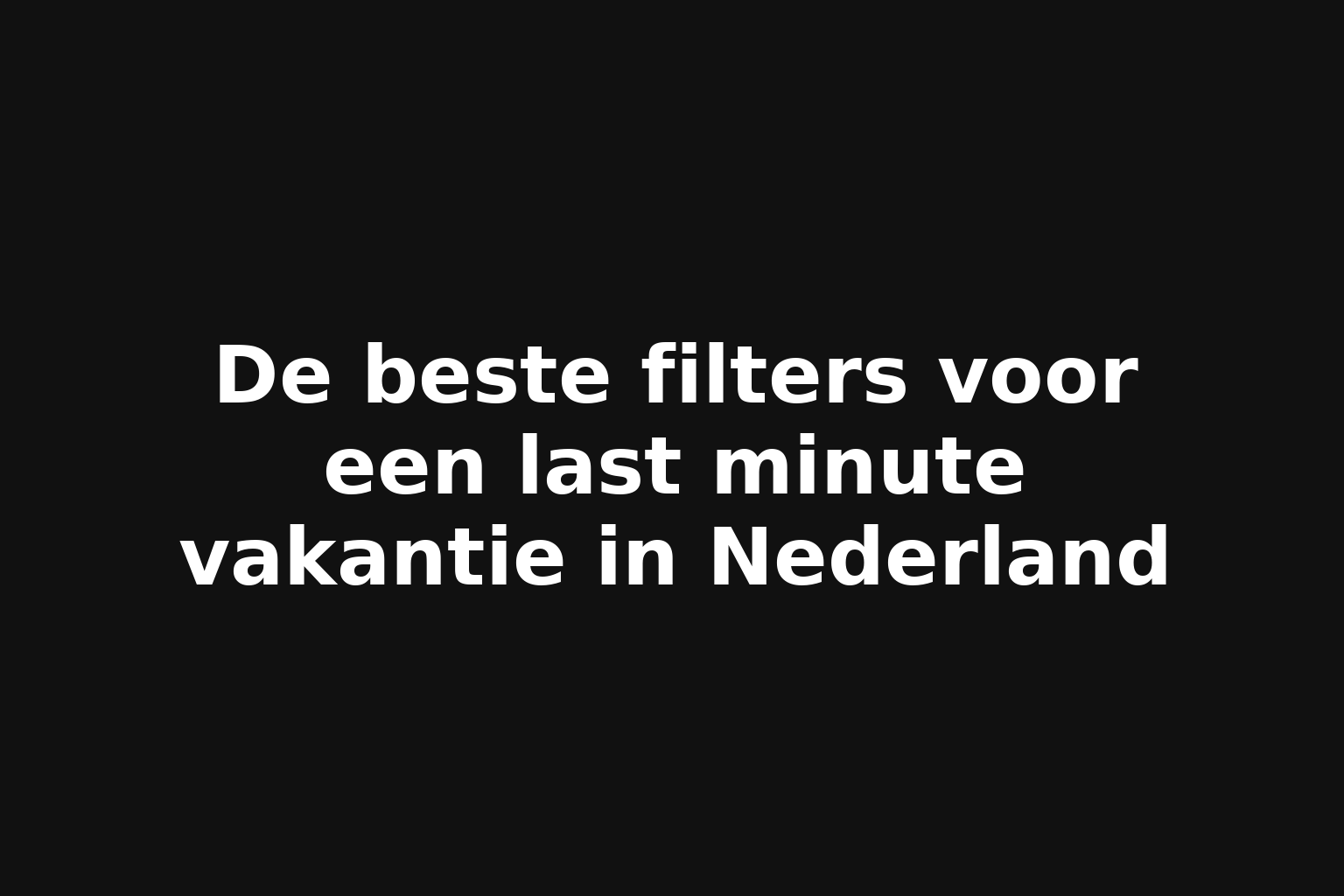 De beste filters voor een last minute vakantie in Nederland