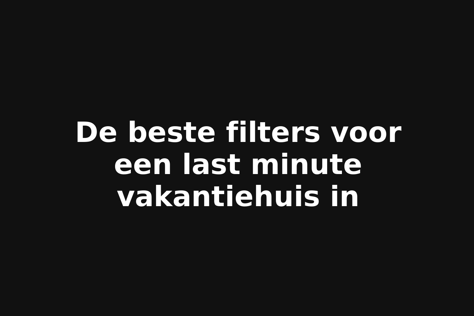 De beste filters voor een last minute vakantiehuis in