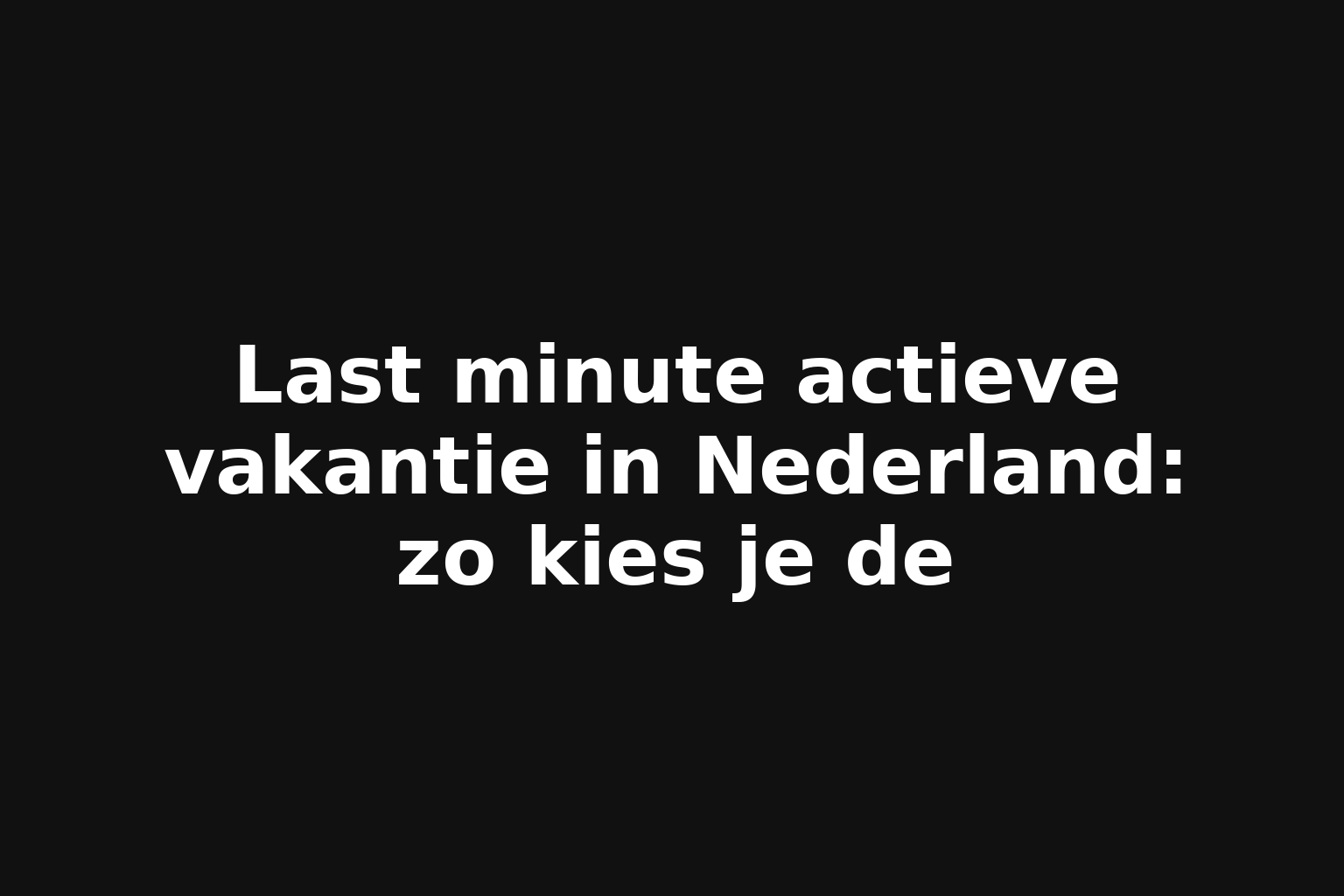 Last minute actieve vakantie in Nederland: zo kies je de