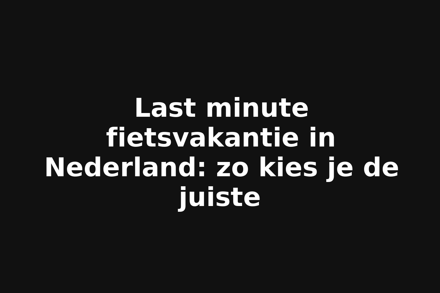 Last minute fietsvakantie in Nederland: zo kies je de juiste