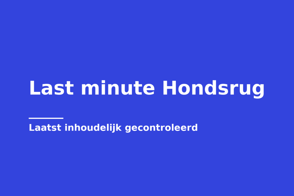 Last minute Hondsrug