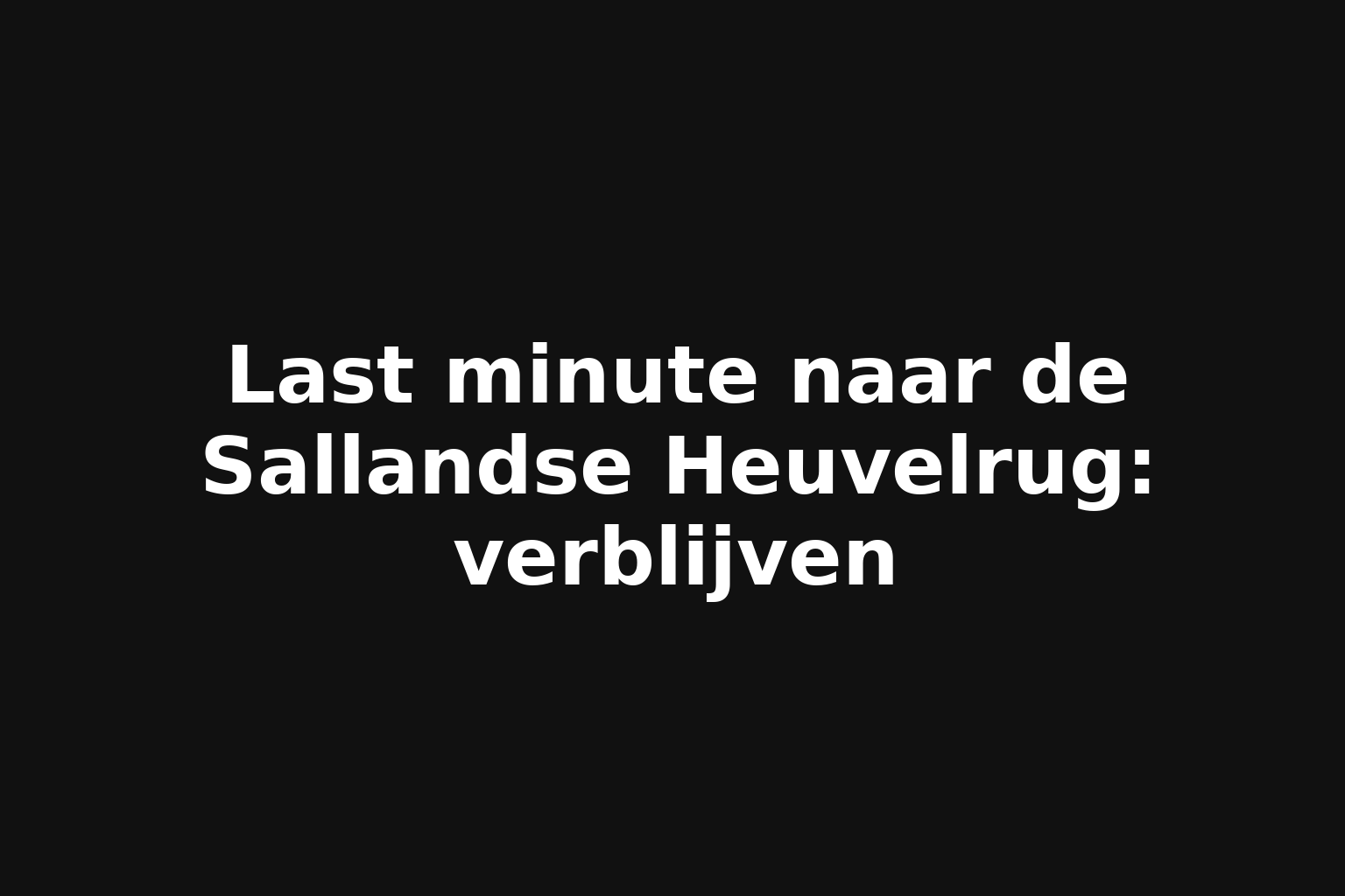 Last minute naar de Sallandse Heuvelrug: verblijven