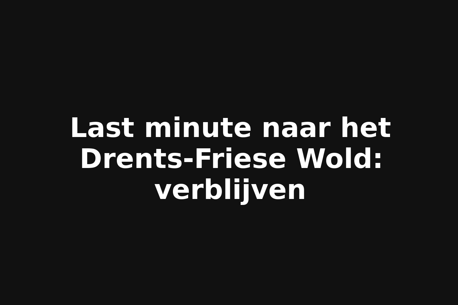 Last minute naar het Drents-Friese Wold: verblijven
