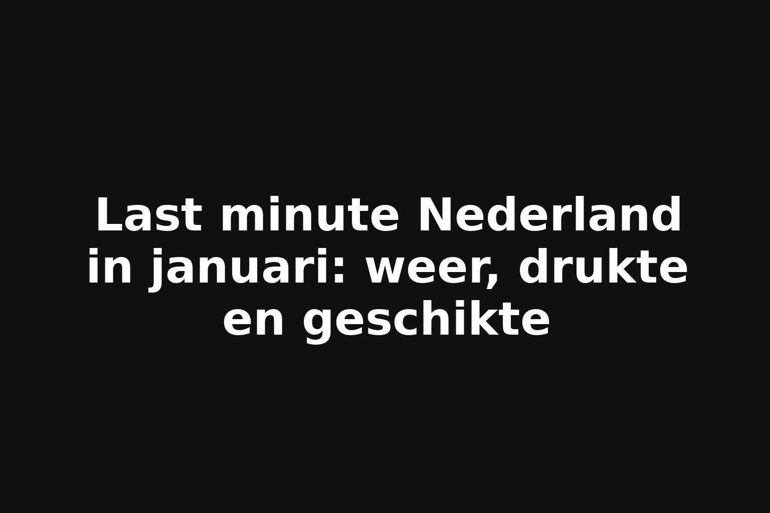Last minute Nederland in januari: weer, drukte en geschikte