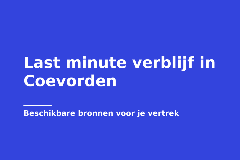 Last minute verblijf in Coevorden