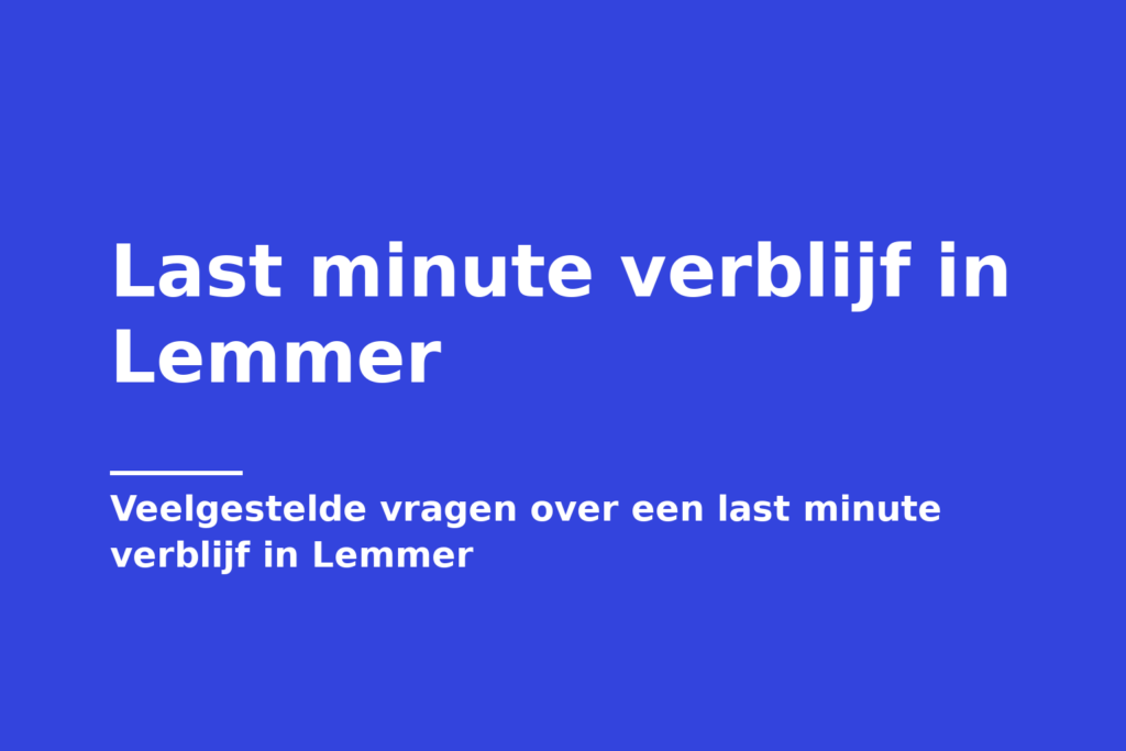 Last minute verblijf in Lemmer