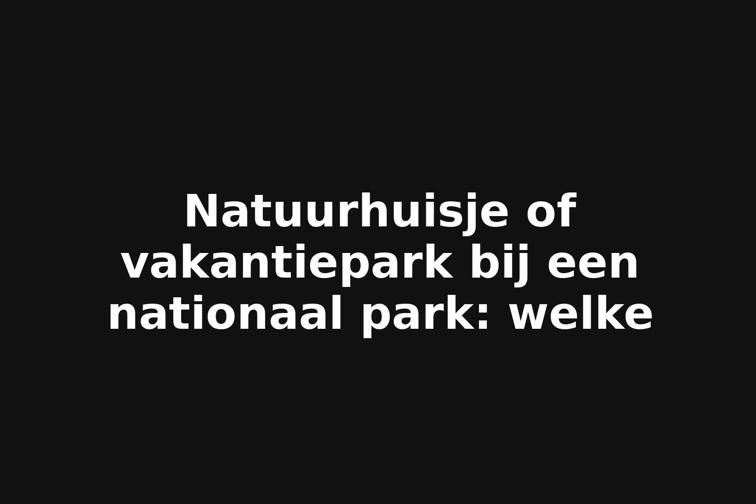 Natuurhuisje of vakantiepark bij een nationaal park: welke
