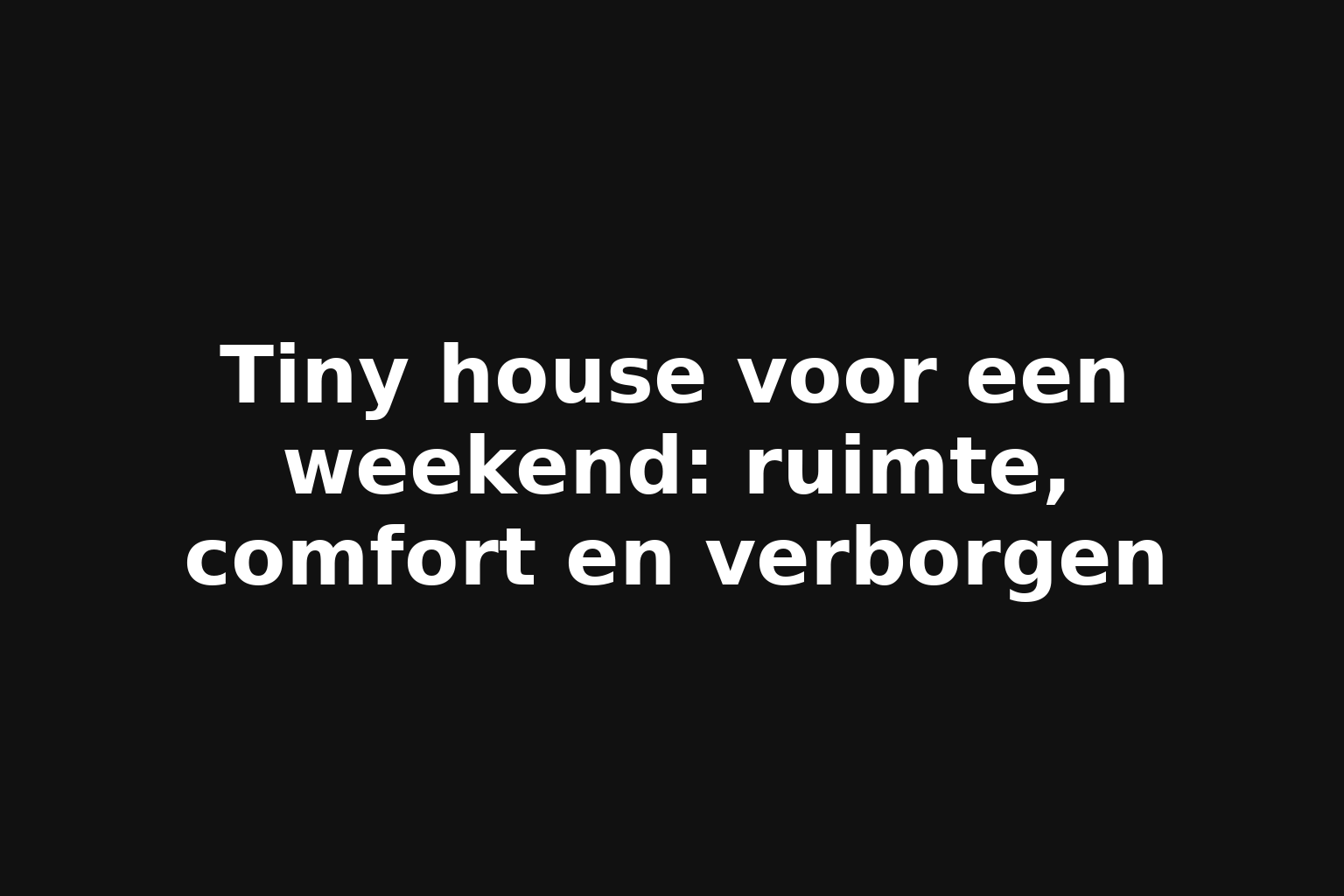 Tiny house voor een weekend: ruimte, comfort en verborgen