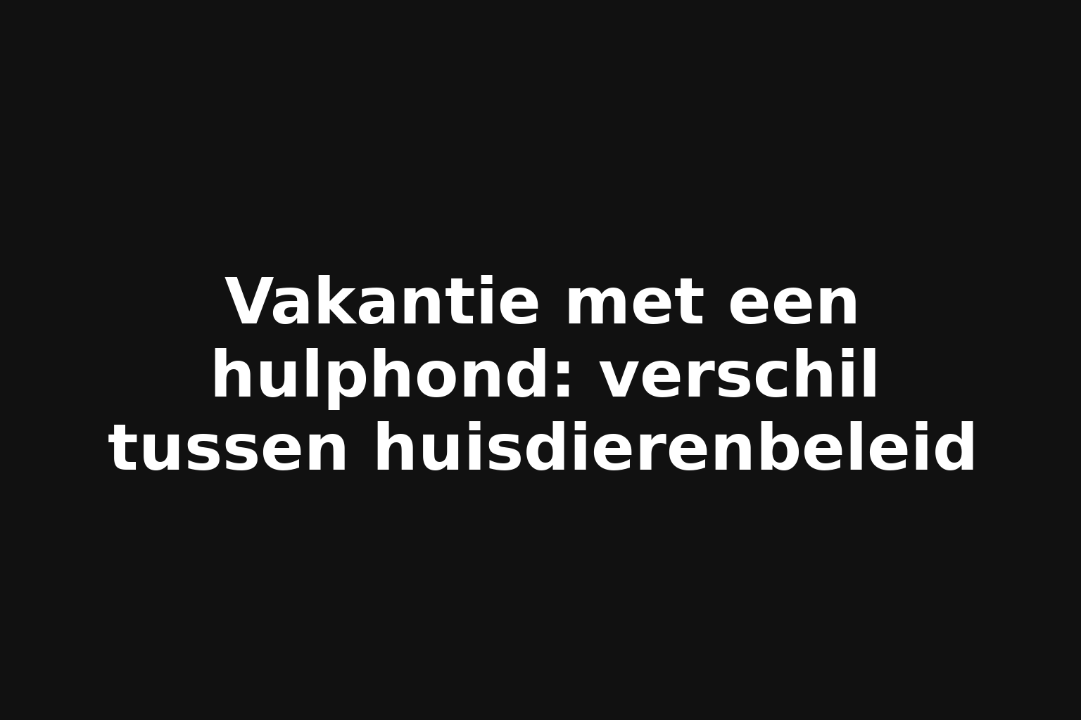 Vakantie met een hulphond: verschil tussen huisdierenbeleid
