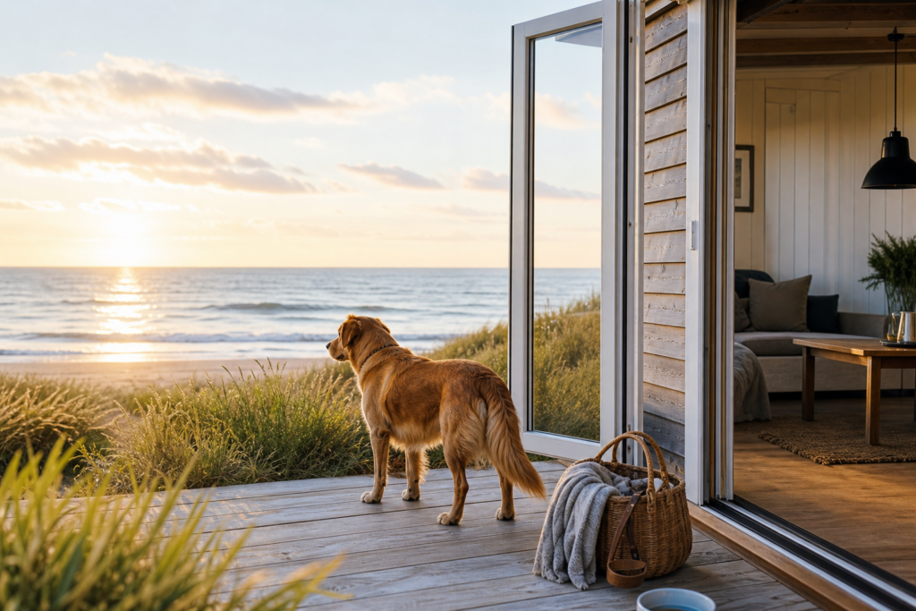 Vakantiehuis met hond aan zee