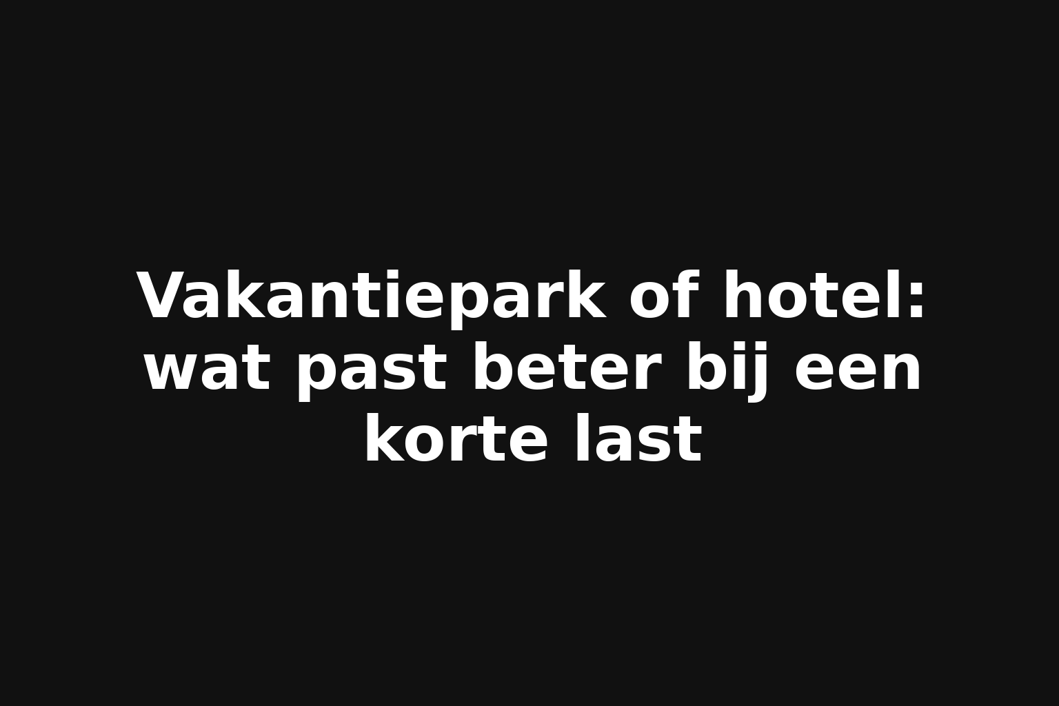 Vakantiepark of hotel: wat past beter bij een korte last