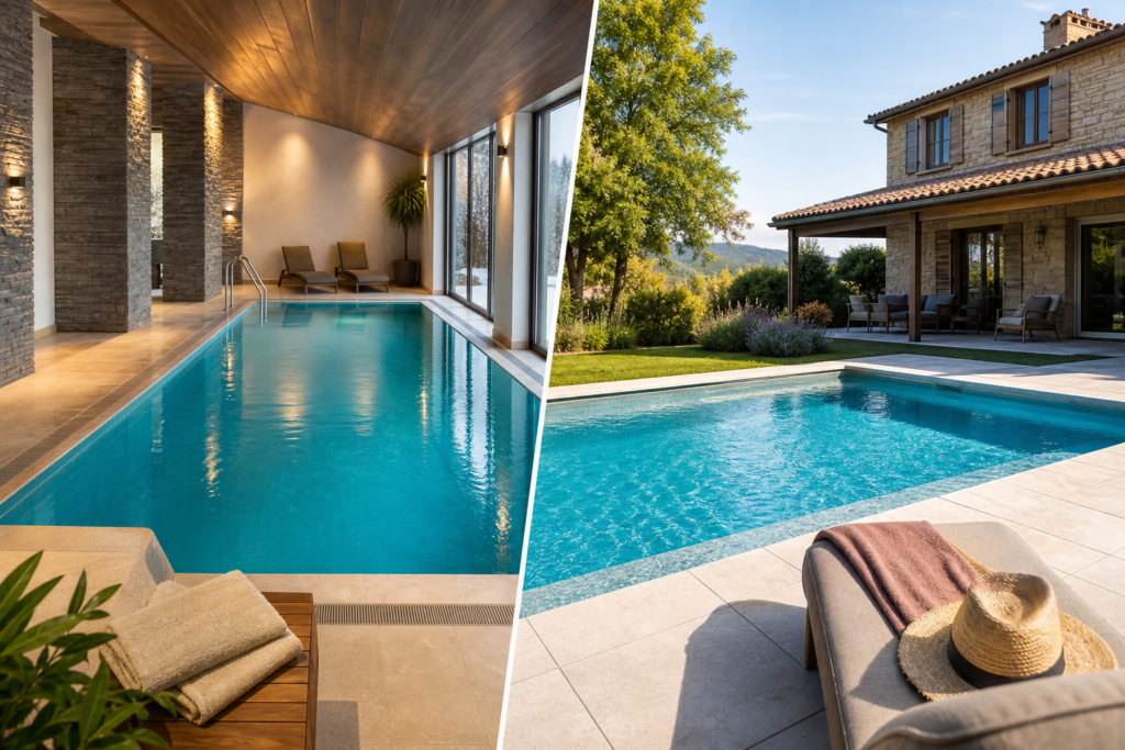 Vakantieverblijf met zwembad: binnenbad of buitenbad kiezen