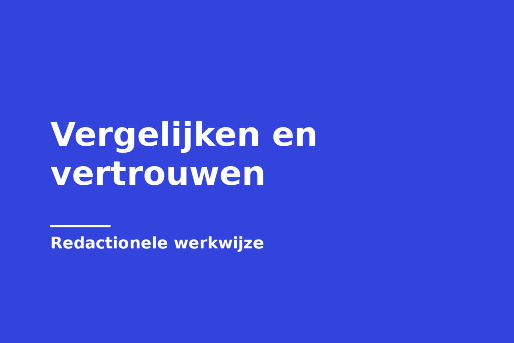 Vergelijken en vertrouwen