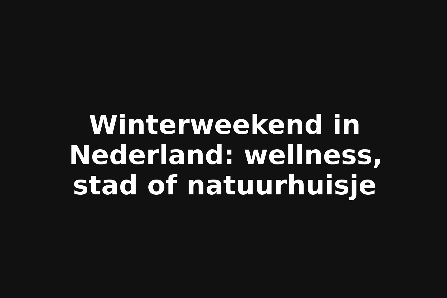 Winterweekend in Nederland: wellness, stad of natuurhuisje
