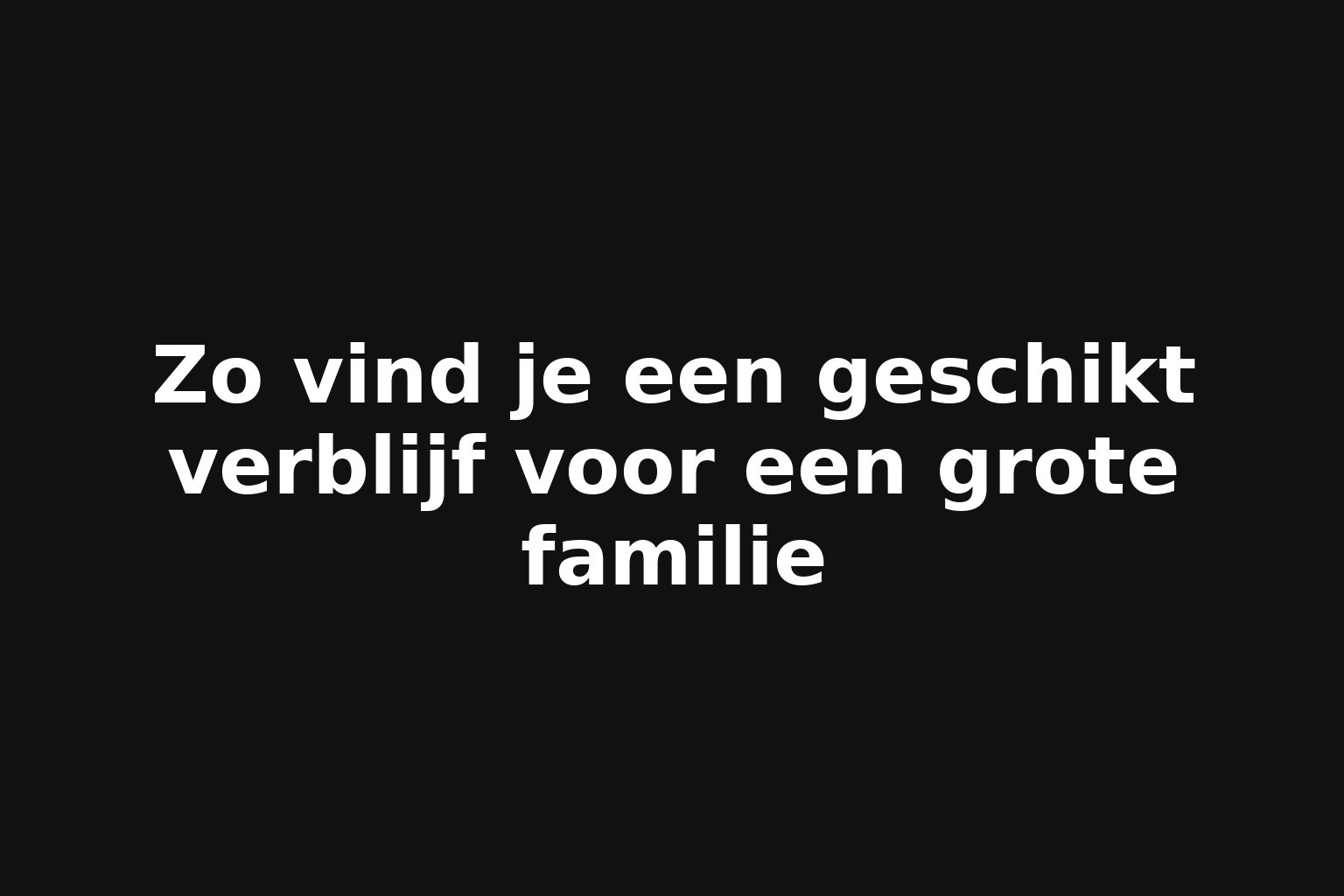 Zo vind je een geschikt verblijf voor een grote familie